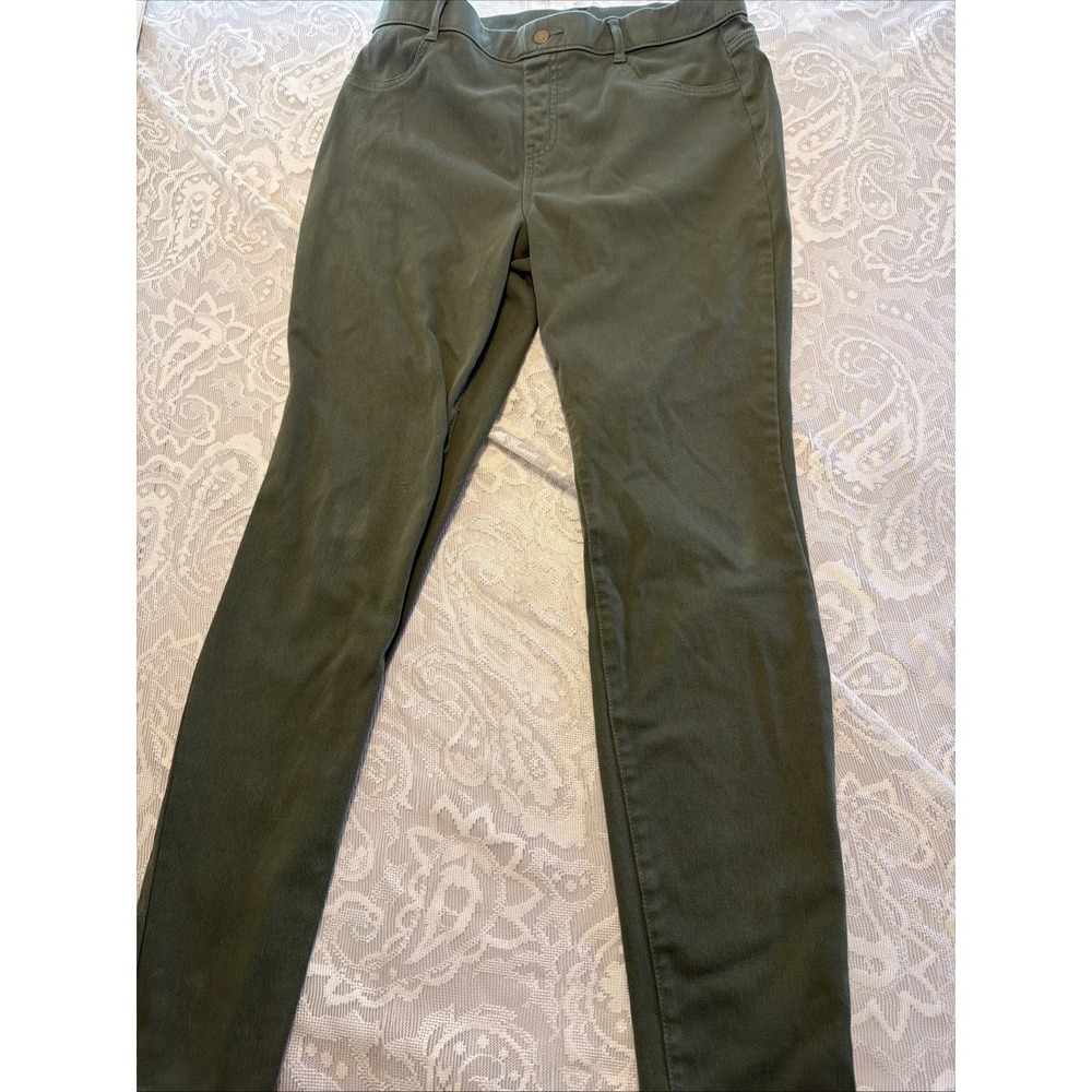 TIME AND TRU KNIT LEGGINGS JEGGINGS SZ 12-14 GREEN STRETCH PULL ON Comfy
